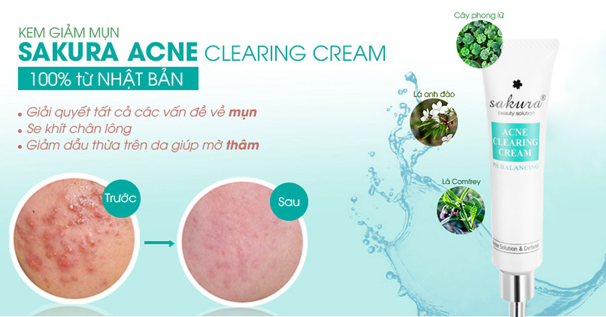 kem trị mụn sakura acne clearing cream
